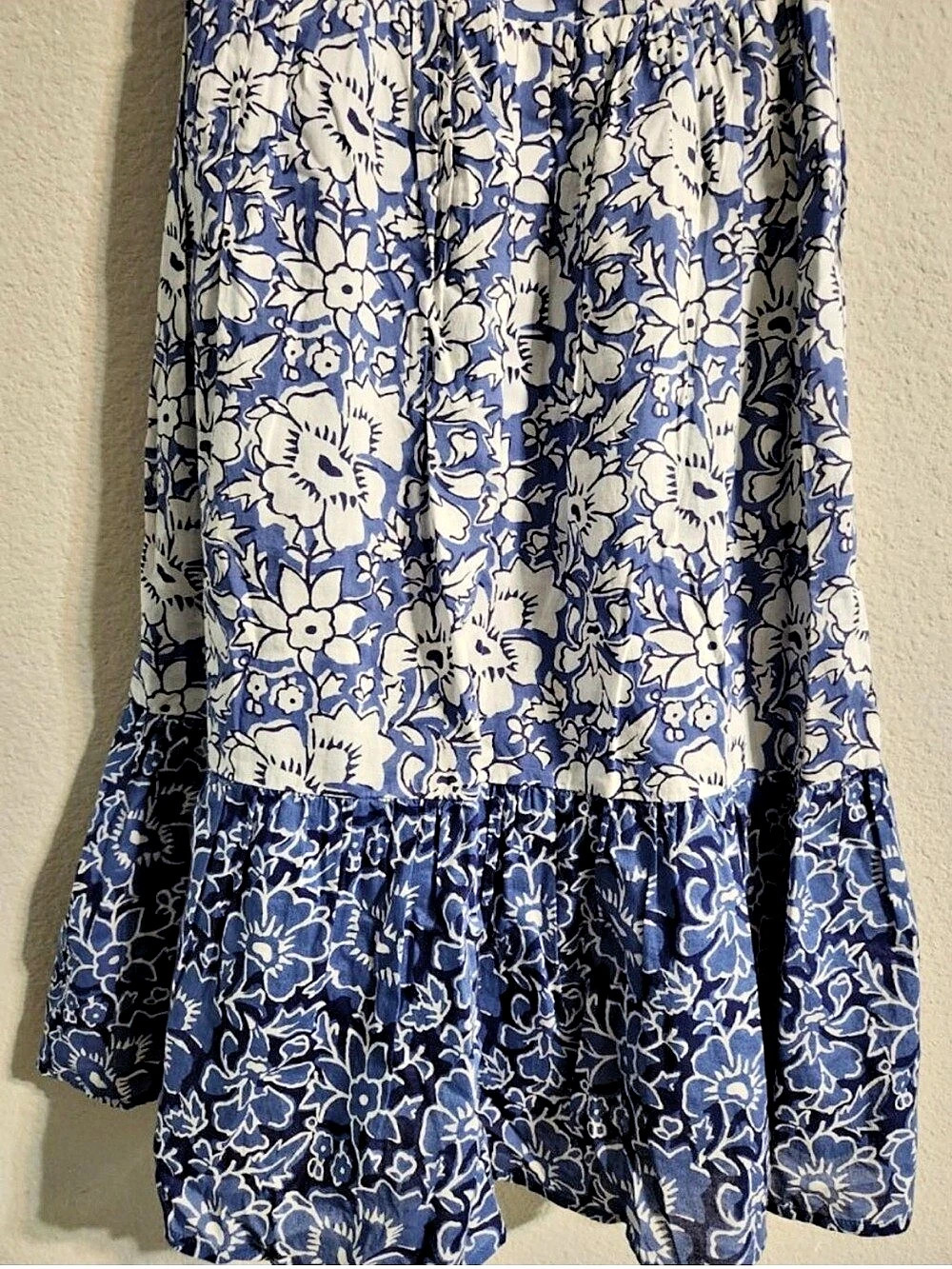 J.Crew Ruffle Tiered Floral Mini Dress Blue & White - size 2 - Picture 5 of 6